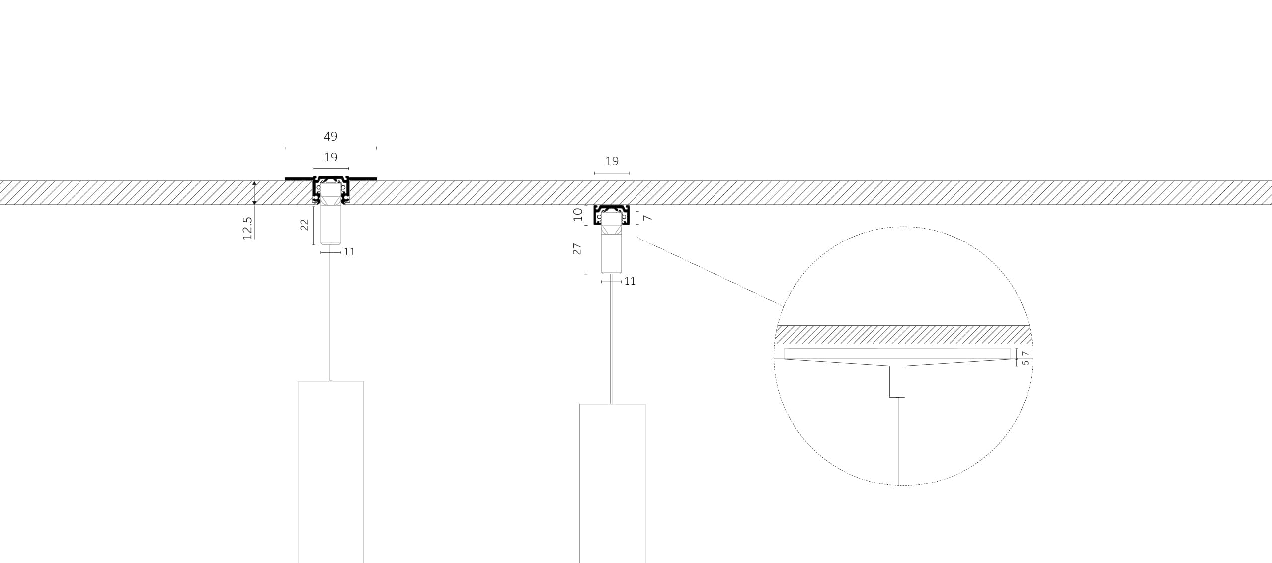 Yori Outline 24V - Pendant 400 Ø22mm 3