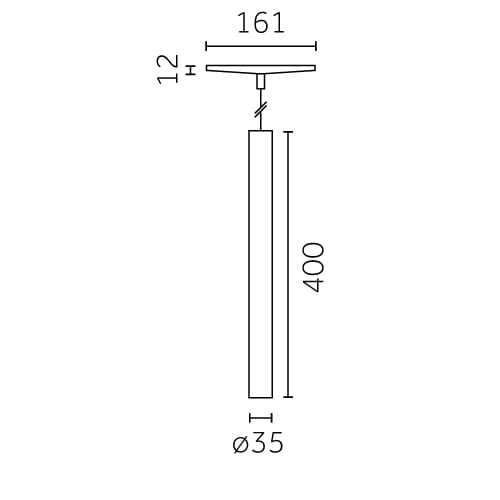 Yori Outline 24V - Pendant 400 Ø35mm hover