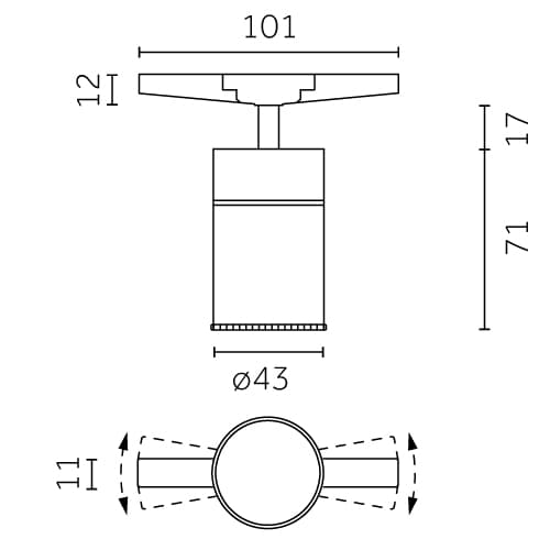 Yori Outline 24V - Zoom Curved Ø43mm hover