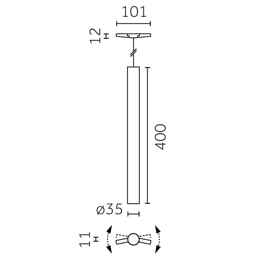 Yori Outline 24V - Pendant Curved 400 Ø35mm hover