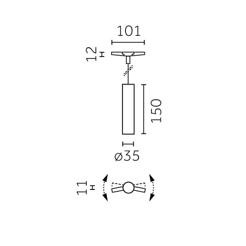 Yori Outline 24V - Pendant Curved 150 Ø35mm hover
