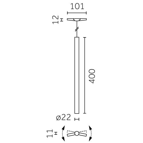 Yori Outline 24V - Pendant Curved 400 Ø22mm hover